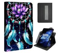 Case for iPad 10th Generation 2022 10.9" & iPad 11th Generation 11" (A16) 2025,360° Rotating Stand Case with Hand Strap, Shockproof Protective Cover with Auto Sleep/Wake,Dreamcatcher Purple Flowers