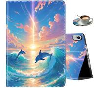 Case for iPad 10th Generation 2022 iPad 10.9 ",PU Leather Multi-Angle Viewing and Auto Wake up/Sleep Protection Case Suitable for iPad 10 gen 10.9" 2022, Dolphins in The Moonlight (Coaster)