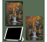 Case for iPad 10th Generation 2022, Slim Stand Cover for iPad 10.9 inch, Auto Wake/Sleep Smart Trifold Back Shell Nature Forest Mill