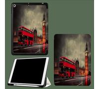 Case For iPad 10th Generation Case 2022,10.9 inch with Pencil Holder, London Bus Big Ben Retro Urban Protective Cover with Trifold Stand for iPad 10th, Auto Wake/Sleep-Grey