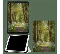 Case for iPad 10th Generation Case 2022, Slim Tri-fold Stand Cover for iPad 10.9 inch, Auto Wake/Sleep Smart Shell with Soft Back White Flowers Nature Forest