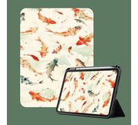 Case For iPad 10th Generation Case 2022, Vintage watercolor fish Print iPad 10.9 inch Case with Pencil Holder, Protective Cover with Trifold Stand Auto Wake/Sleep for iPad 10th