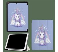 Case for iPad 10th Generation Case with Pen Holder 2022, Soft Silicone Protective Cover for 10.9 inch, Auto Sleep/Wake, Two Folding Angles Kawaii Unicorn Fairy Tales Animals-Light Purple