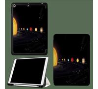 Case for iPad 10th Generation Case with Pen Holder 2022,Soft Silicone Protective Cover for 10.9 inch,Auto Sleep/Wake,Two Folding Angles Sun Planets Space Universe-Black