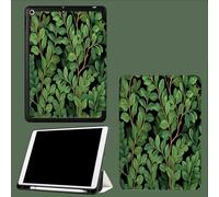 Case for iPad 10th Generation Case with Pen Holder 2022, Soft Silicone Protective Cover for 10.9 inch, Auto Sleep/Wake, Two Folding Angles Green Leaves Branches Retro Plants-Green