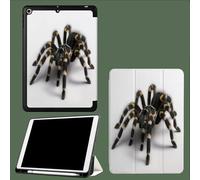 Case for iPad 10th Generation Case with Pen Holder 2022, Soft Silicone Protective Cover for 10.9 inch, Auto Sleep/Wake, Two Folding Angles Elegant Black Tarantula Insects Animals-White