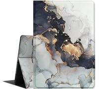 Case for iPad 11-inch (A16) 2025 and 10.9-inch 10th Gen 2022, Multi-Angle Stand Cover with Pencil Holder, Auto Sleep/Wake (Golden Ash Marble)