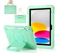 Case for iPad 11th (A16) 11" 2025, iPad 10th Generation 10.9" 2022,Military Grade Shockproof iPad Case Built-in 360° Rotating Stand/Pen Slot/Shoulder Strap, for iPad 11th Gen/10th Gen (Mint)