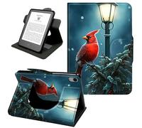 Case for iPad 2nd 3rd 4th Generation (Old Model 9.7") A1395 A1416, 360° Rotating PU Leather Shockproof Stand Cover with Hand Strap & Magnetic Closure,Auto Wake/Sleep,Northern Cardinal Bird