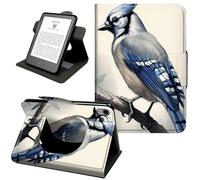 Case for iPad 2nd 3rd 4th Generation (Old Model 9.7") A1395 A1416, 360° Rotating PU Leather Shockproof Stand Cover with Hand Strap & Magnetic Closure,Auto Wake/Sleep,Blue Jay Bird