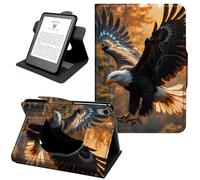 Case for iPad 2nd 3rd 4th Generation (Old Model 9.7") A1395 A1416, 360° Rotating PU Leather Shockproof Stand Cover with Hand Strap & Magnetic Closure,Auto Wake/Sleep,Bald Eagle Bird