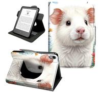 Case for iPad 2nd 3rd 4th Generation (Old Model 9.7") A1395 A1416, 360° Rotating PU Leather Shockproof Stand Cover with Hand Strap & Magnetic Closure,Auto Wake/Sleep,White Guinea Pig