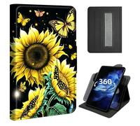 Case for iPad 6th/5th Generation (9.7 inch, 2018/2017),360° Rotating Stand Case with Hand Strap, Shockproof Protective Cover with Auto Sleep/Wake,Sunflower Butterfly