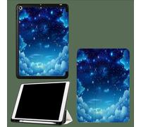 Case for iPad 6th Generation 2018/for iPad 5th Gen 2017 9.7 Inch with Pencil Holder, Slim Lightweight Smart Trifold Stand Protective Cover with Auto Sleep/Wake,Starry Sky Clouds
