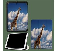 Case for iPad 6th Generation 2018/for iPad 5th Gen 2017 9.7 Inch with Pencil Holder, Slim Lightweight Smart Trifold Stand Protective Cover with Auto Sleep/Wake,Giraffe White Clouds