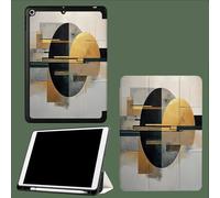 Case for iPad 6th Generation 2018/for iPad 5th Gen 2017 9.7 Inch with Pencil Holder, Slim Lightweight Smart Trifold Stand Protective Cover with Auto Sleep/Wake,Circle Geometry