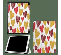 Case for iPad 6th Generation 2018/for iPad 5th Gen 2017 9.7 Inch with Pencil Holder, Slim Lightweight Smart Trifold Stand Protective Cover with Auto Sleep/Wake,Line Hearts