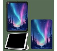 Case for iPad 6th Generation 2018/for iPad 5th Gen 2017 9.7 Inch with Pencil Holder, Slim Lightweight Smart Trifold Stand Protective Cover with Auto Sleep/Wake,Aurora Forest