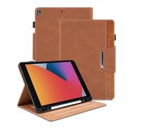 Case for iPad 8th Gen / 7th Gen / iPad Pro 10.5 Inch / iPad Air 3rd Gen with Pencil Holder, PU Leather Multi-Angle Stand Folio Protective Cover with Card Pocket and Auto Sleep/Wake Smart Case, Brown