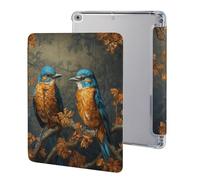 Case for iPad 9.7 Inch 2017/2018 (5th / 6th Generation) with Pen Holder,Sitting on A Branchprinted Slim Lightweight Silicone Tri-fold Stand Protective Case for iPad Air1 /Air 2 with Auto Wake/Sleep