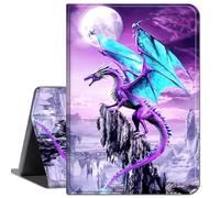 Case for iPad 9.7 inch 2018 2017/ iPad Air 2 Case,Slim Lightweight Smart Shell Stand Cover with Auto Wake/Sleep Cases for Apple iPad 5th/6th Generation,Moon and Purple Dragon