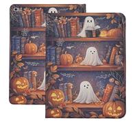 Case for iPad (9.7-Inch, 2018/2017 Model, 6th/5th Generation), iPad Air 2 / Air 1 (9.7 Inch), Folio PU Leather 360 Rotating Stand Cover with Auto Wake/Sleep, Ghost Reader Halloween