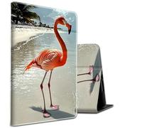 Case for iPad 9.7 Inch iPad 6th/5th Generation 2018 2017(Model: A1893 A1954 A1822 A1823) PU Leather Shockproof Stand Protective Cover with Auto Sleep/Wake,Flamingo On The Beach