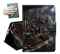Case for iPad 9.7 Inch iPad 6th/5th Generation 2018 2017(Model: A1893 A1954 A1822 A1823),with Hand Straps and Auto Wake/Sleep Leather Multiple Angles Stand Smart Cover,Retro Ship