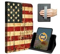 Case for iPad 9.7 Inch iPad 6th/5th Generation 2018 2017 Slim PU Leather 360 Degree Rotating Multiple Viewing Angles Stand Cover with Hand Strap Auto Wake/Sleep Magnetic Clasp,American Flag Retro