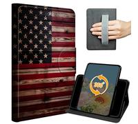 Case for iPad 9.7 Inch iPad 6th/5th Generation 2018 2017 Slim PU Leather 360 Degree Rotating Multiple Viewing Angles Stand Shell Cover with Hand Strap Auto Wake/Sleep Magnetic Clasp,American Flag