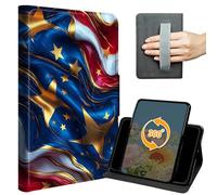 Case for iPad 9.7 Inch iPad 6th/5th Generation 2018 2017 Slim PU Leather 360 Degree Rotating Multiple Viewing Angles Stand Shell Cover with Hand Strap Auto Wake/Sleep Magnetic Clasp,Art American Flag