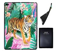 Case for iPad 9.7 Inch iPad 6th/5th Generation, iPad Air 2/Air 1,Soft Shockproof TPU Silicone Protective Back Shell Case for iPad 9.7 2018 2017 Model iPad Air 2 Air 1,Cute Tiger and Flowers