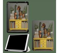 Case for iPad 9th/8th/7th Gen 10.2 inch 2021/2020/2019, Smart Case Ultra Slim Lightweight Magnetic Cover with Auto Wake/Sleep for iPad 9/for iPad 8/for iPad 7,Dachshund Bookshelf