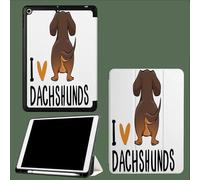 Case for iPad 9th/8th/7th Gen 10.2 inch 2021/2020/2019, Smart Case Ultra Slim Lightweight Magnetic Cover with Auto Wake/Sleep for iPad 9/for iPad 8/for iPad 7,Brown Dachshund