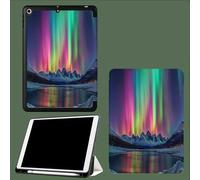 Case for iPad 9th/8th/7th Gen with Pencil Holder, Slim Stand Smart Case with Soft TPU Back Cover, Auto Sleep/Wake for iPad 10.2 Inch 2021/2020/2019 Green Aurora Nature Glacier-Green