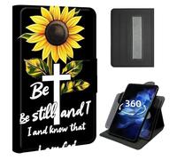 Case for iPad 9th/8th/7th Generation (10.2", 2021/2020/2019), iPad Air 3 10.5 & Pro 10.5,360 Rotating Stand with Hand Strap, Shockproof Rugged Protective Folio Cover,Bible Verse Sunflower