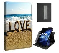 Case for iPad 9th/8th/7th Generation (10.2", 2021/2020/2019), iPad Air 3 10.5 & Pro 10.5,360 Rotating Stand with Hand Strap, Shockproof Rugged Protective Folio Cover,Word Love On The Beach