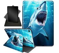 Case for iPad 9th / 8th / 7th Generation 10.2 inch (2021/2020/2019 Released), 360 Degree Rotating Stand Smart Protective Cover Case for ipad 10.2,Ocean Sea Blue Sharks