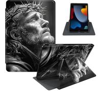 Case for iPad 9th / 8th / 7th Generation (2021/2020/2019) 10.2 Inch, 360° Rotating PU Leather Stand Cover with Auto Sleep/Wake, Shockproof TPU Backl, Jesus Christ