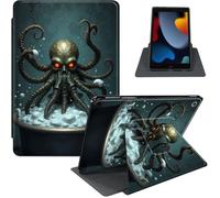 Case for iPad 9th / 8th / 7th Generation (2021/2020/2019) 10.2 Inch, 360° Rotating PU Leather Stand Cover with Auto Sleep/Wake, Shockproof TPU Backl, Kraken