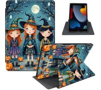 Case for iPad 9th / 8th / 7th Generation (2021/2020/2019) 10.2 Inch, 360° Rotating PU Leather Stand Cover with Auto Sleep/Wake, Shockproof TPU Backl, Witches Trio