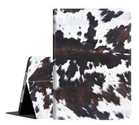 Case for iPad 9th / 8th / 7th Generation (2021/2020/2019) 10.2 inch/iPad Air 10.5" 2019 / iPad Pro 10.5",Leather Smart Cover with Auto Wake/Sleep, Cowhide Brown Black Cow