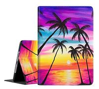 Case for iPad 9th / 8th / 7th Generation (2021/2020/2019) 10.2 inch/iPad Air 10.5" 2019 / iPad Pro 10.5",Leather Smart Cover with Auto Wake/Sleep, Coconut Trees in The Sunset