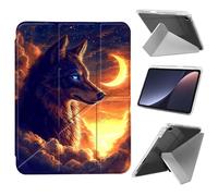 Case for iPad 9th/8th/7th Generation,iPad 10.2 Case 2021 2020 2019/iPad Air 3rd Gen/Pro 10.5 inch case with Pencil Holder, Lightweight Y-Shaped Stand Cover Auto Wake/Sleep,Sunset Cloud Wolf