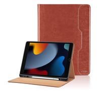 Case for iPad 9th Generation/iPad 8th Generation/iPad 7th Generation iPad Case 10.2 inch PU Leather Smart Cover with Pocket & Pencil Holder, Auto Wake/Sleep Function - Brown
