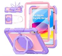 Case for iPad (A16) 11th/10th Generation 11"/10.9" 2025/2022, Purple+Pink
