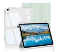 Case for iPad A16 11th/10th Generation Case 11/10.9 Inch, Light Green | With Pen Holder, Transparent Hard Shell on The Back, Auto Sleep/Wake