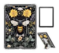 Case for iPad (A16) 11th Generation 11 Inch 2025,for iPad 10th Generation 10.9 inch 2022,Clear TPU Shockproof Stand Bumper Back Cover Transparent Case for i Pad 11/10 Gen,Bee and Flowers