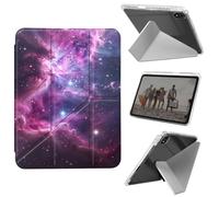 Case for iPad (A16) 11th Generation 11 Inch 2025, iPad 10th Generation 10.9 inch 2022, Shockproof Clear with Pencil Holder Folding Y Shape Stand Case,Purple Universe