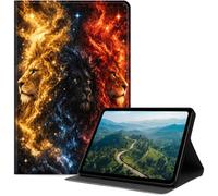 Case for iPad (A16) 11th Generation 11-inch 2025, iPad 10th Generation 10.9-inch 2022, Slim PU Leather Folio Cover with Auto Wake/Sleep, Multi-Angle Stand Cover, Fire and Ice Lions